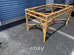 Vintage Chippendale Coastal Italian Bamboo Dining Table