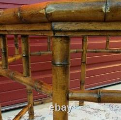 Vintage Chippendale Coffee Table, 1980's Faux Bamboo Hexagon, HUGE, Chinoiserie