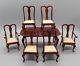 Vintage Chippendale Dining Table & 6 Chairs Dollhouse Miniature 112