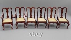 Vintage Chippendale Dining Table & 6 Chairs Dollhouse Miniature 112