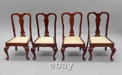 Vintage Chippendale Dining Table & 6 Chairs Dollhouse Miniature 112