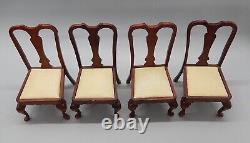 Vintage Chippendale Dining Table & 6 Chairs Dollhouse Miniature 112