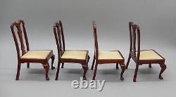 Vintage Chippendale Dining Table & 6 Chairs Dollhouse Miniature 112