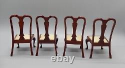 Vintage Chippendale Dining Table & 6 Chairs Dollhouse Miniature 112