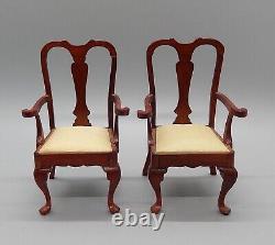 Vintage Chippendale Dining Table & 6 Chairs Dollhouse Miniature 112