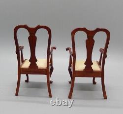 Vintage Chippendale Dining Table & 6 Chairs Dollhouse Miniature 112