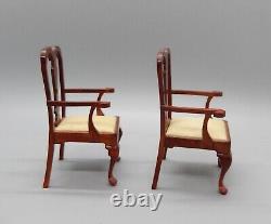 Vintage Chippendale Dining Table & 6 Chairs Dollhouse Miniature 112