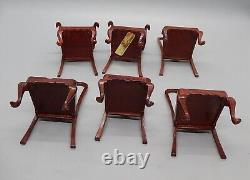 Vintage Chippendale Dining Table & 6 Chairs Dollhouse Miniature 112