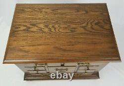 Vintage Chippendale Nightstand End Table 5 Drawer Oak Wood Pennsylvania House