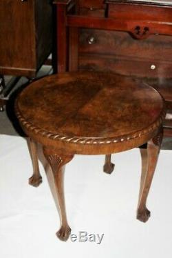 Vintage Chippendale Style Carved Coffee Table with Ball and Claw Feet 5362