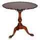 Vintage Chippendale Style Carved Mahogany Tilt Top Pie Crust Table, Circa 1930
