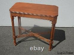 Vintage Chippendale Style Carved Side Table with Eight Legs