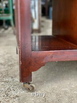 Vintage Chippendale Style Cherry TV Cart Side Table