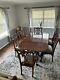 Vintage Chippendale Style Dining Table Set With 10 Chairs & 2 Leafs