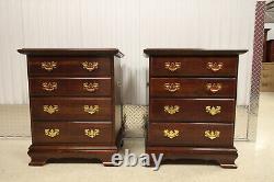 Vintage Chippendale Style Solid Cherry 4 Drawer Tall Bachelor Chests