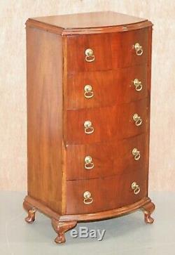 Vintage Circa 1960's Small Tallboy Chest Of Five Drawers Great Side Lamp Tabl