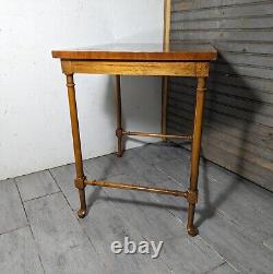 Vintage English Regency Chippendale Style Faux Bamboo Wood Nesting Side Table
