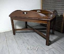Vintage Ethan Allen Georgian Court Cherry Butler's Tray Coffee Table 11-8009