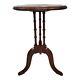 Vintage Faux Bamboo Pedestal Table Plant Stand Leather Top Chippendale Style