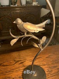 Vintage French Bird Table Lamp, Rubbed Gilding