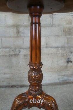 Vintage George III Chippendale Style Mahogany Pie Crust Side Table Ball Claw 29
