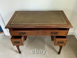 Vintage Georgian Walnut Writing Table With Tooled Leather Top