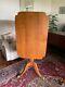 Vintage Hand Made Solid Cherry Bird Cage Tilt Top Table Claw Feet