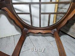 Vintage Hekman Asian Ming Chippendale Style Hexagonal End Table Wood Fretwork