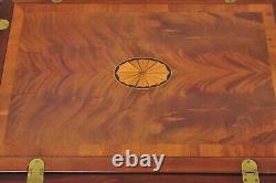 Vintage Hekman Butlers Tray Table Mahogany Coffee Table with Pinwheel Inlay