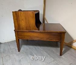 Vintage Henkel Harris Solid Cherry Wood 1-Drawer 2-Tier Step End Table B