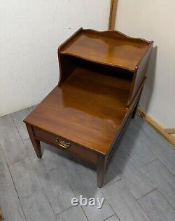 Vintage Henkel Harris Solid Cherry Wood 1-Drawer 2-Tier Step End Table B