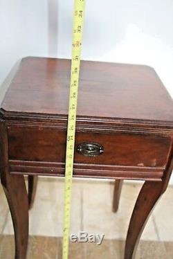 Vintage Hepplewhite Chippendale Solid Mahogany Small 1 Drawer Side Table