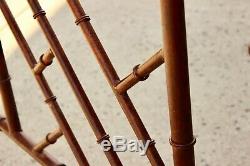 Vintage Hollywood Regency Iron Bamboo Chinoiserie Chippendale King Canopy Bed