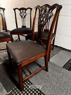 Vintage J. L. METZ Mid Century Mahogany Chippendale Dining Room TABLE with6 CHAIRS