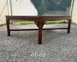 Vintage Lane Chinoiserie Chippendale Style Glass Top Cocktail Coffee Table