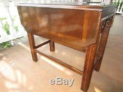 Vintage Lane End Tables Chinese Chippendale, Inlay top, Drop Leaf Nice