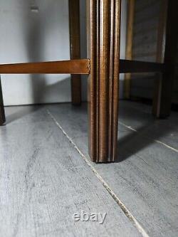 Vintage Lane Inlaid Top Side Table with Pull Out Tray Asian Chippendale Style