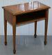 Vintage Light Mahogany Side Lamp End Wine Office Table With Brown Leather Top