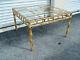 Vintage Mcm Chinese Chippendale Burnt Bamboo Wicker Wrap Side Table