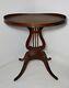 Vintage Mersman Oval Pedestal Harp Lyre Mahogany Table Chippendale Claw Feet