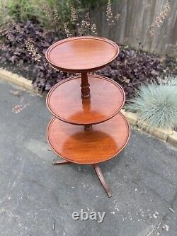 Vintage Mahogany 3 Tier Dumbwaiter Table Claw Ft By H. L. Hubbell Grand Rapids MI