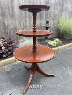 Vintage Mahogany 3 Tier Dumbwaiter Table Claw Ft By H. L. Hubbell Grand Rapids MI