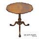 Vintage Mahogany Chippendale Georgian Style Round Pie Crust Pedestal Side Table