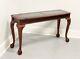 Vintage Mahogany Chippendale Glass Top Console Sofa Table