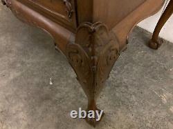Vintage Mahogany Chippendale Style Ball & Claw Foot Desk