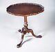 Vintage Mahogany Chippendale Style Scalloped Edge Pie Crust Pedestal Table C1940