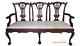Vintage Mahogany Chippendale Triple Seater Settee Ball & Claw Feet