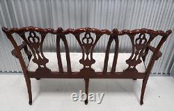 Vintage Mahogany Chippendale Triple Seater Settee Ball & Claw Feet