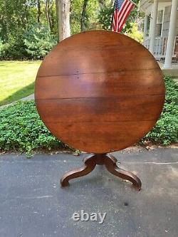 Vintage Mahogany Drop Tilt Top Dining Table 36 Round