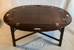 Vintage Mahogany English Chippendale Style Butler's Table